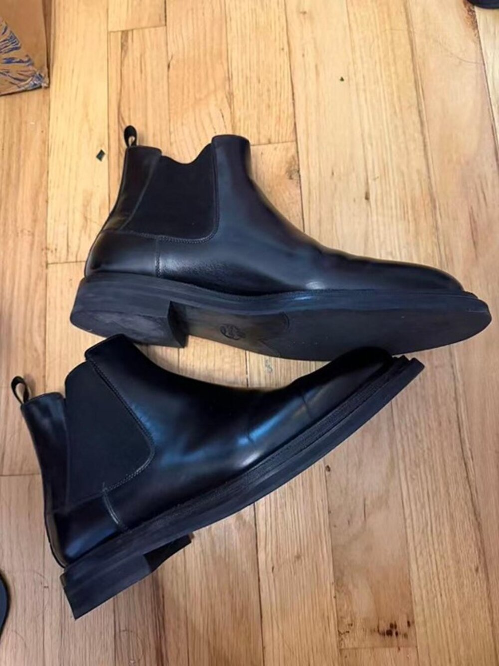 Alexander McQueen Black Patent Leather Chain Ankle Boots